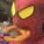 Spiderman eating a donut